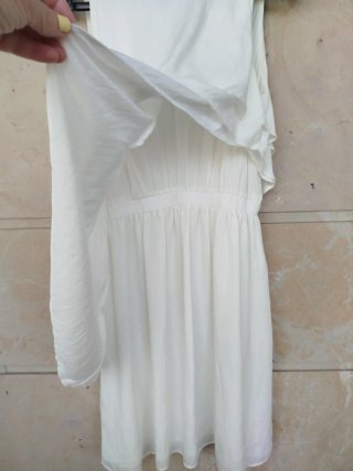 Vestido Zara Gasa Volante Asimétrico Talla M