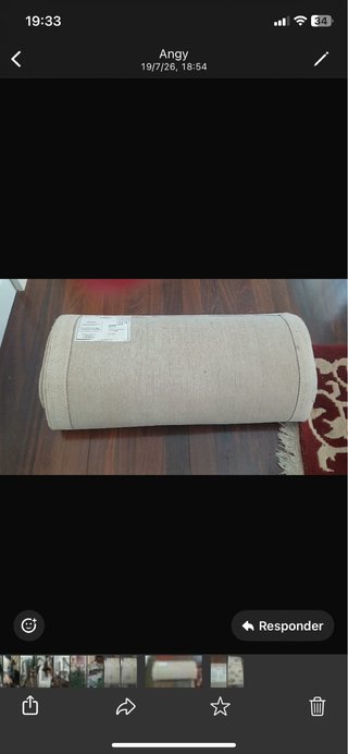 Alfombra Lana Hecha a Mano Beige Multicolor