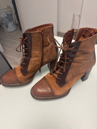 Botines Hispanitas Piel Talla 37 Marrones