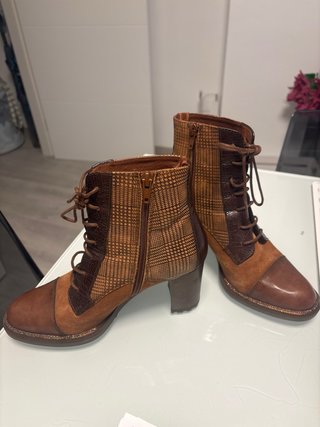 Botines Hispanitas Piel Talla 37 Marrones