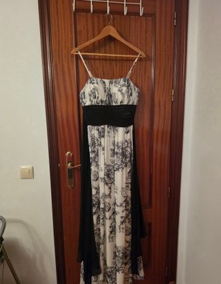 Vestido fiesta palabra de honor estampado