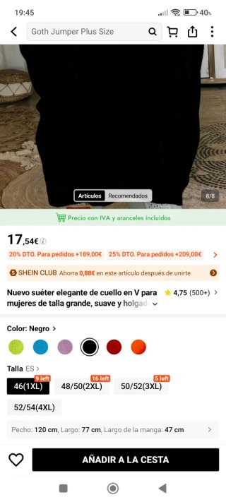 Jersey largo negro