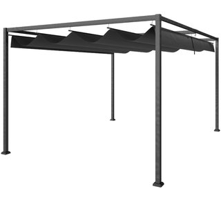Pérgola de jardín negra y gris
