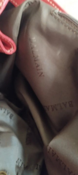 Bolso Balmain Rojo Piel Plisado.