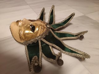 Máscara Veneciana Joker Verde y Oro