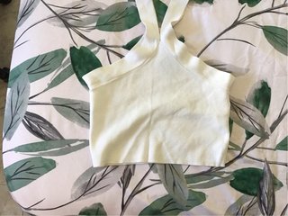 Top blanco de tirantes cruzados S/M