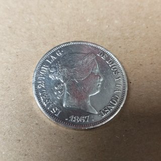 Moneda 2 Escudos España 1867
