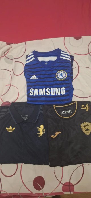 Lote 3 Camisetas Adidas Fútbol Azul