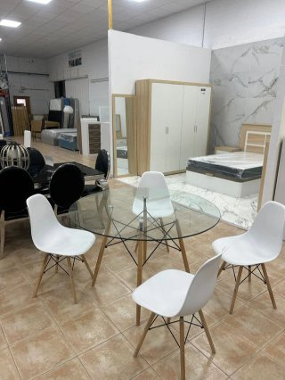 Mesa Comedor Nórdica Cristal Moderna