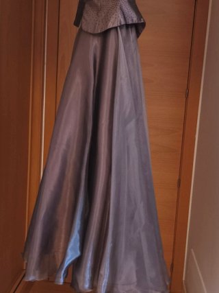 Vestido largo marrón boda fiesta