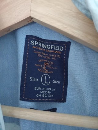 Camisa Springfield Estampado Paisley Azul Talla L
