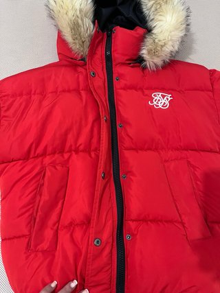 Chaqueta Silsilk Roja con Capucha de Pelo talla 10