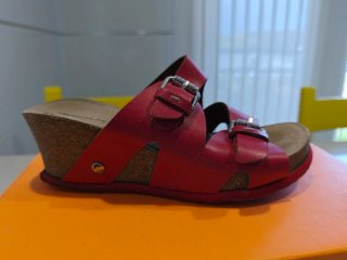 Sandalias cuña Panamá Jack rojas