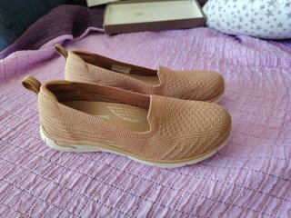 Zapatillas Skechers Beige/Rosa Mujer 38