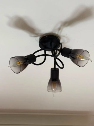 Lampadario moderno nero e trasparente