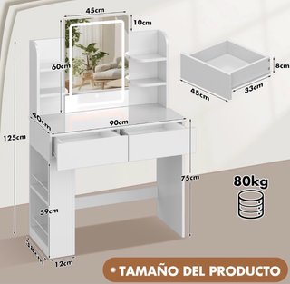 Tocador LED con espejo