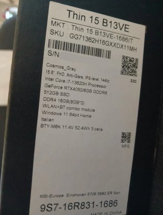 MSI Thin 15 B13VE