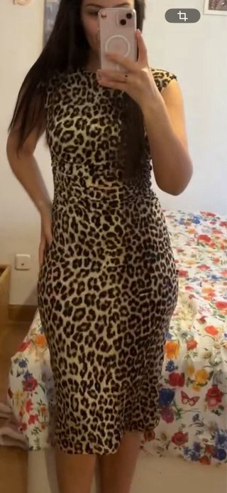 Vestido midi H&M estampado leopardo