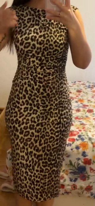 Vestido midi H&M estampado leopardo