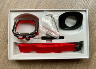 Kit Carcasa y Correa Reloj Negro/Rojo