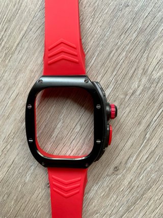 Kit Carcasa y Correa Reloj Negro/Rojo