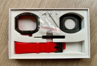 Kit Carcasa y Correa Reloj Negro/Rojo