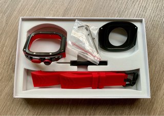 Kit Carcasa y Correa Reloj Negro/Rojo