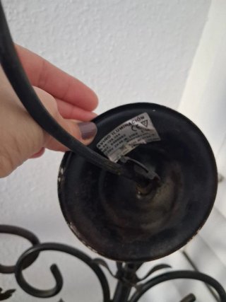 2 Lámparas Techo Hierro Forja Con Tulipas Antiguas