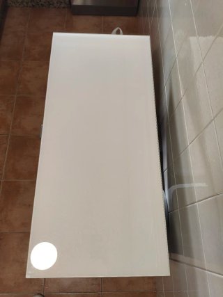 Mesa extensible cocina cristal y metal