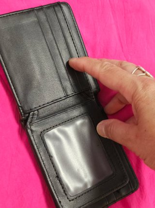 Billetera Cartera Stitch Marrón