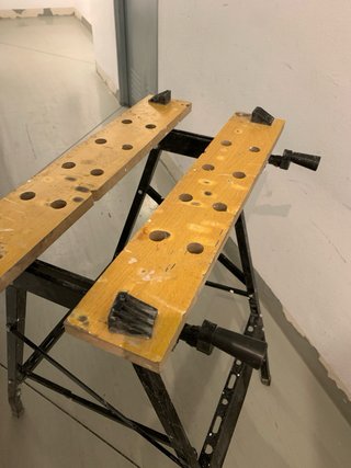 Mesa Banco Trabajo Plegable Metal Madera