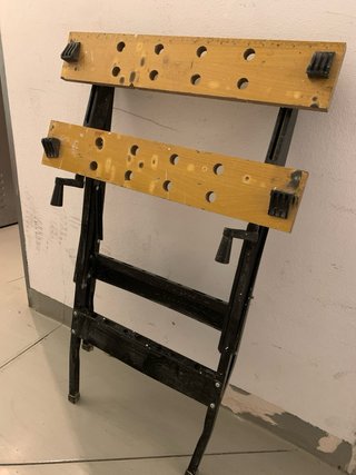 Mesa Banco Trabajo Plegable Metal Madera