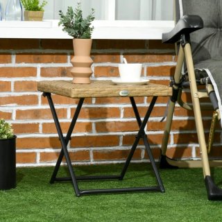 Mesa Auxiliar Plegable Ratán y Metal