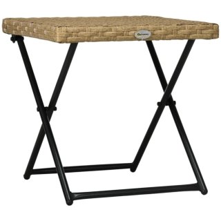 Mesa Auxiliar Plegable Ratán y Metal