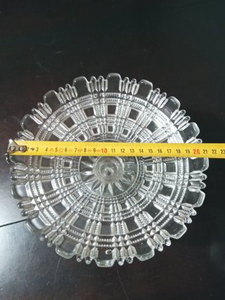 Frutero antiguo de cristal con pie