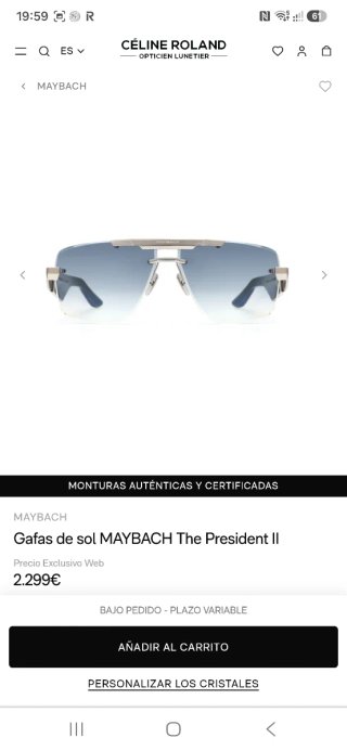Gafas de sol Maybach President II Plata