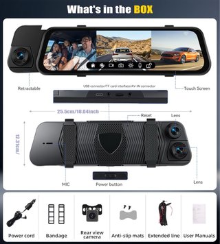 Dashcam Doble Cámara 9,66” 3 canales SIN ESTRENAR