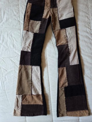 Jeans patchwork vita bassa Y2K tg S