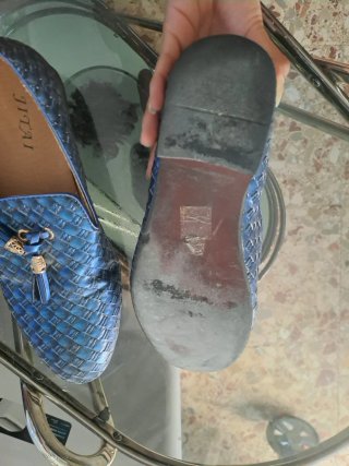 Mocasines Jitai Azul y Dorado talla 41