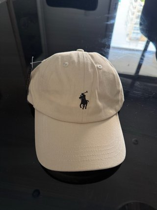 Gorra Polo Ralph Lauren Beige Logo Negro