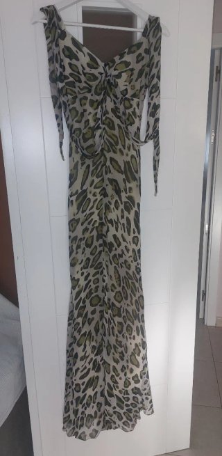 Vestido largo estampado animal print