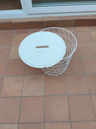 Cesta organizadora metálica blanca