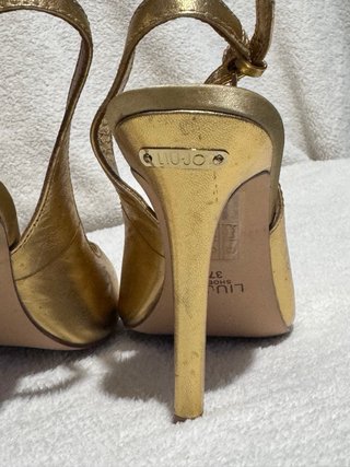 Sandalias tacón Liu Jo doradas Talla 37