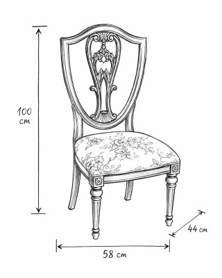 Silla de madera maciza tapizada floral
