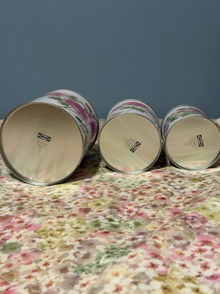 Lote 3 latas decorativas Ikea flores