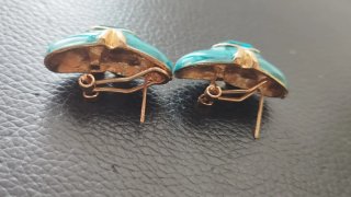 Pendientes vintage azul y dorado