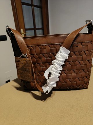Bolso Desigual Marrón Tejido