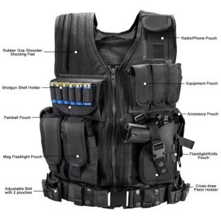 Chaleco Táctico Airsoft Negro