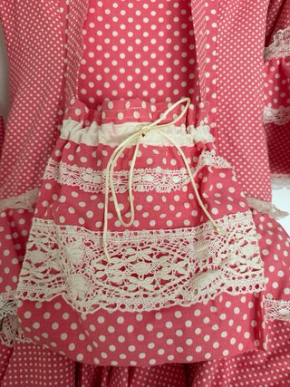 Vestido Flamenca  Coral Lunares Beige Talla Única