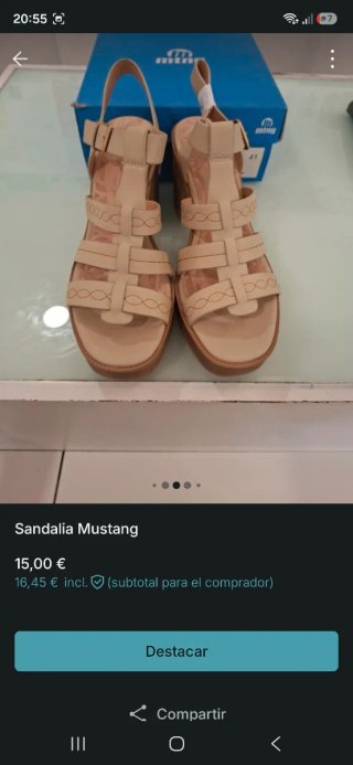 Sandalias MTNG tacón mujer beige y marrón